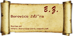 Borovics Zóra névjegykártya